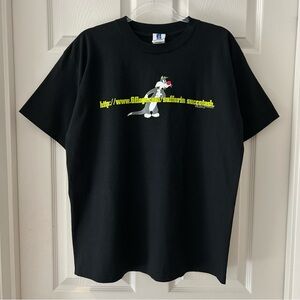 Vintage 1996 Black Looney Tunes Six Flags T-Shirt Single Stitch Gorpcore